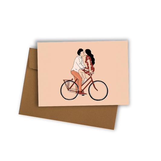 Lovers on bike (A6) * Lot de 10 cartes