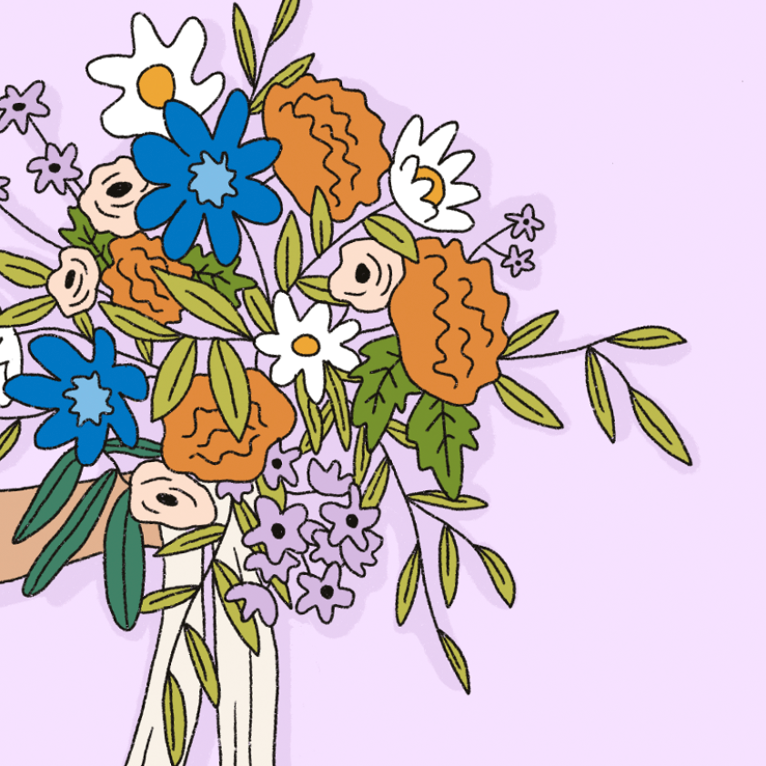 Carte . Bouquet lila