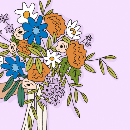 Carte . Bouquet lila