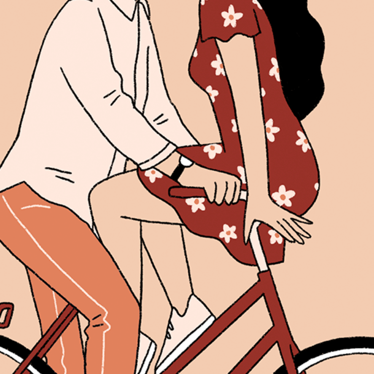 Lovers on bike