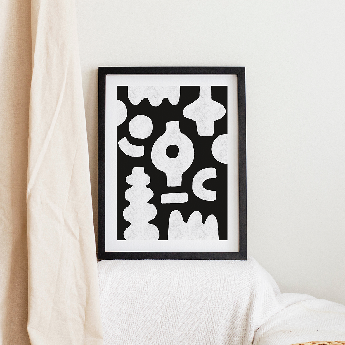 Blanc sur noir (A4 ou 30x40) * Affiche à l'unité
