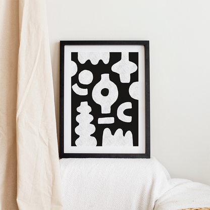 Blanc sur noir (A4 ou 30x40) * Affiche à l'unité