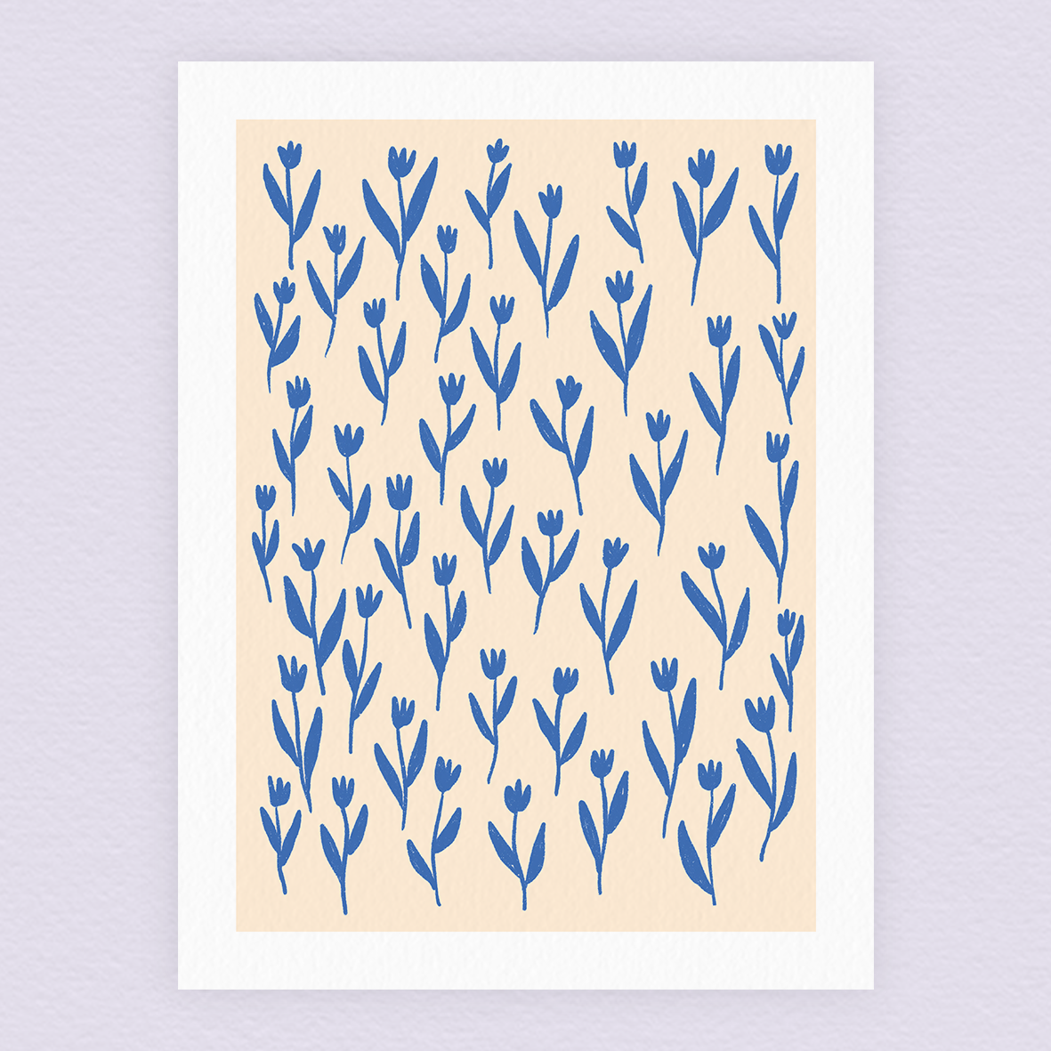 Champs de tulipes bleues (A4 ou 30x40) * Affiche à l'unité