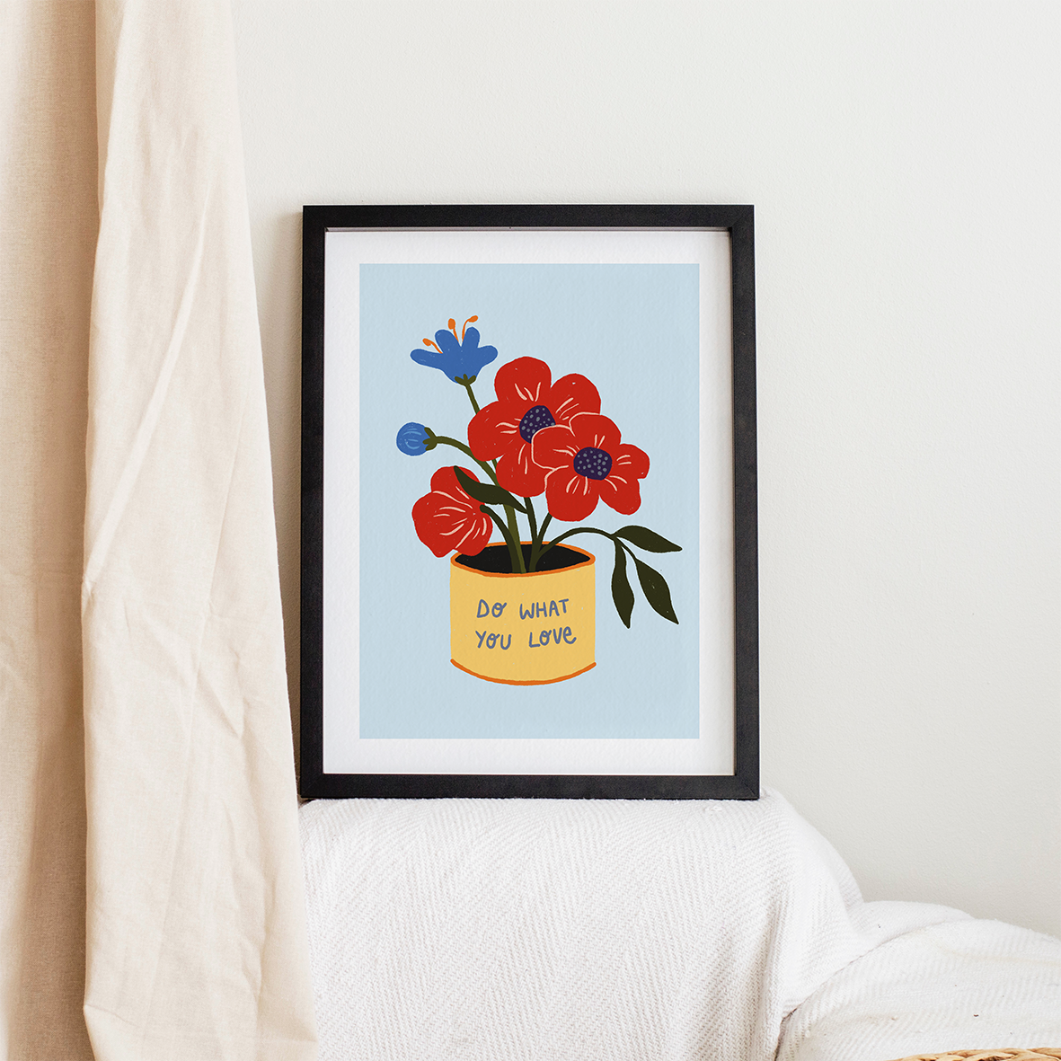 Pot de fleur jaune (A4 ou 30x40) * Affiche à l'unité