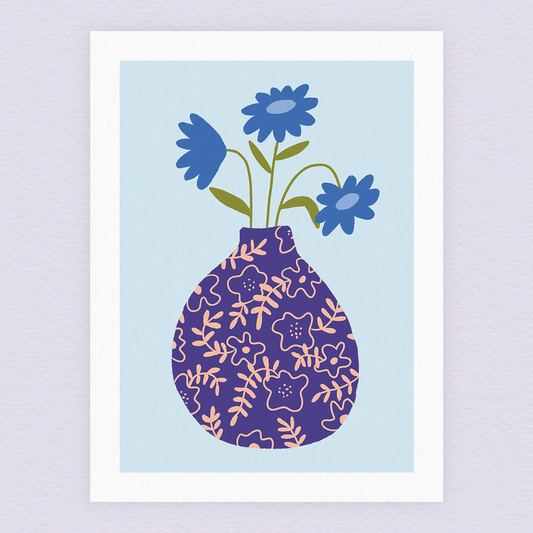 Vase bleu (A4 ou 30x40) * Affiche à l'unité