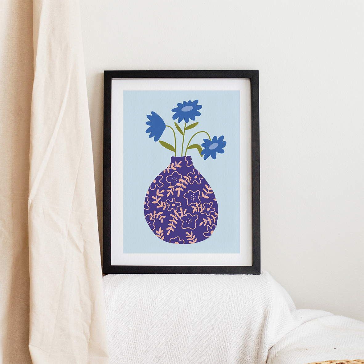 Vase bleu (A4 ou 30x40) * Affiche à l'unité