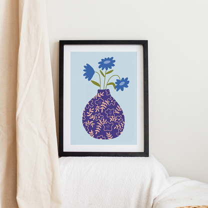 Vase bleu (A4 ou 30x40) * Affiche à l'unité