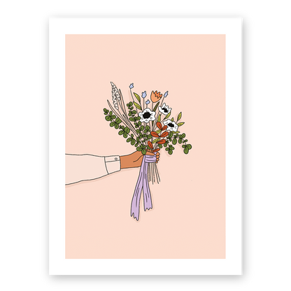 Bouquet rose (A4 ou 30x40) * Affiche à l'unité