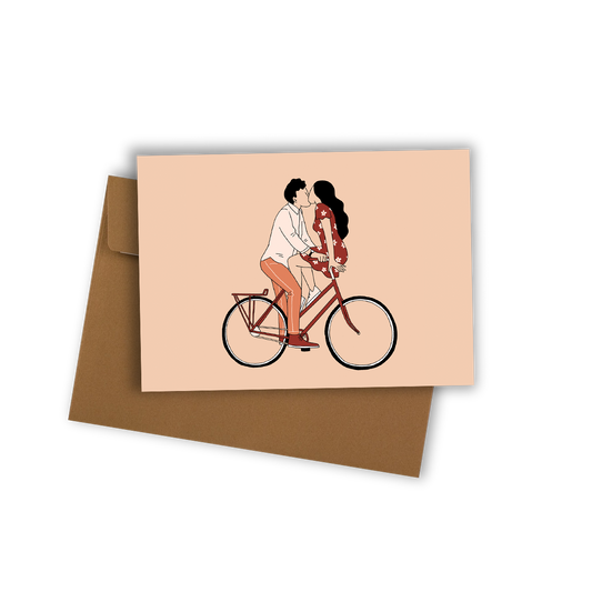 Carte . Lovers on bike